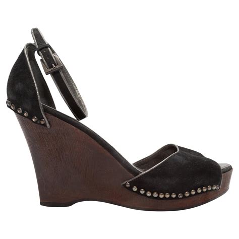 prada suede wedge sandals|designer Prada flat sandals.